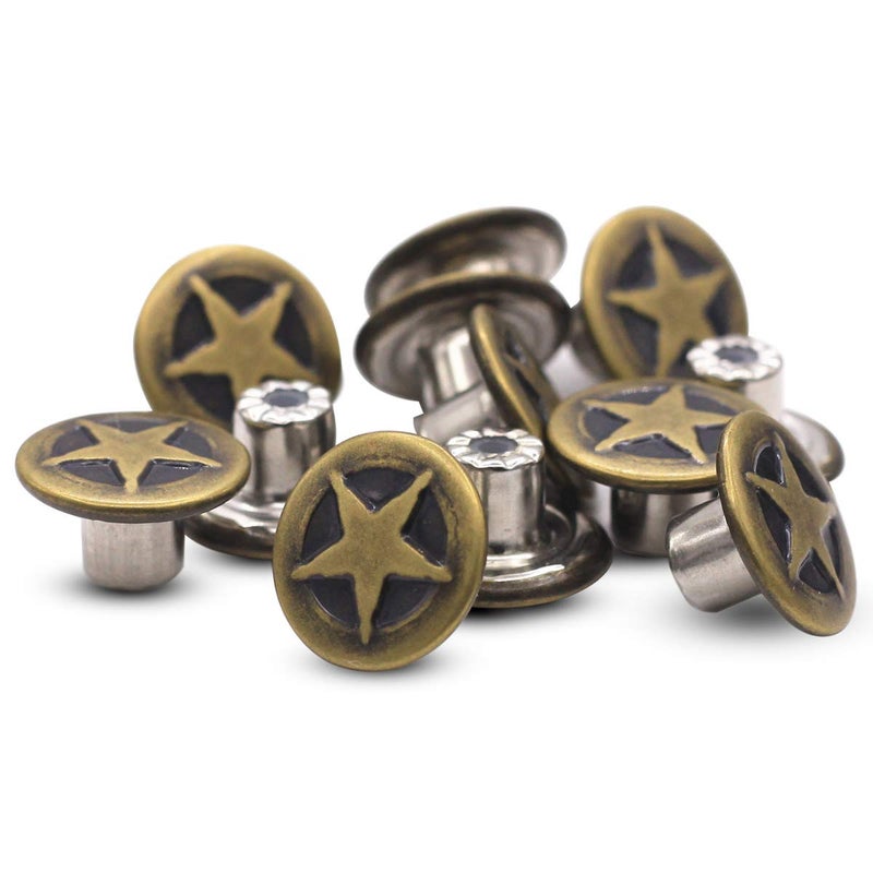 Enosea 12 Pcs Bronze Jeans Button No Sew Replacement Buttons for Jeans and Jackets 15mm - Image 2